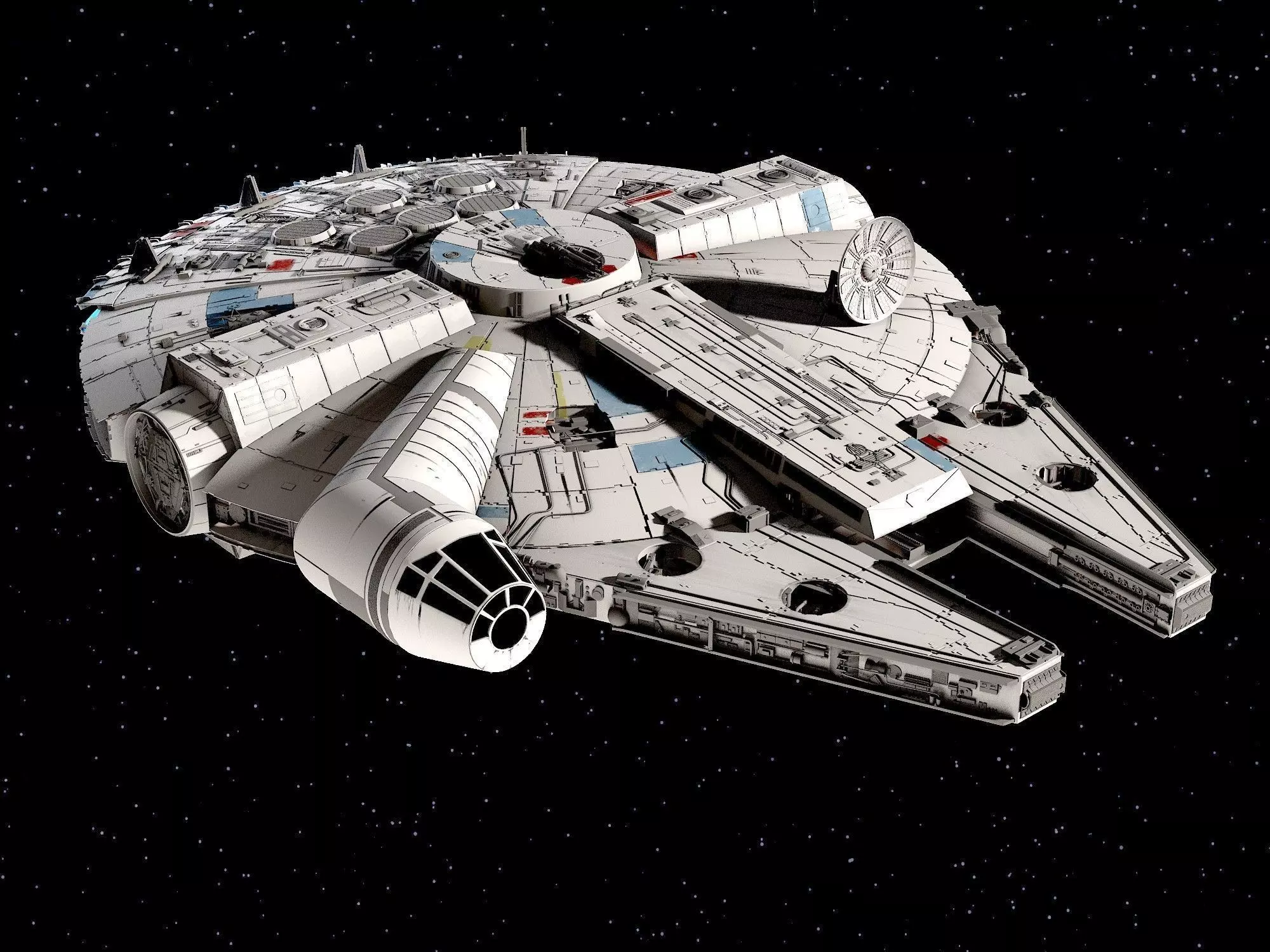 Millenium Falcon Space Ship Star Wars 3D model_0
