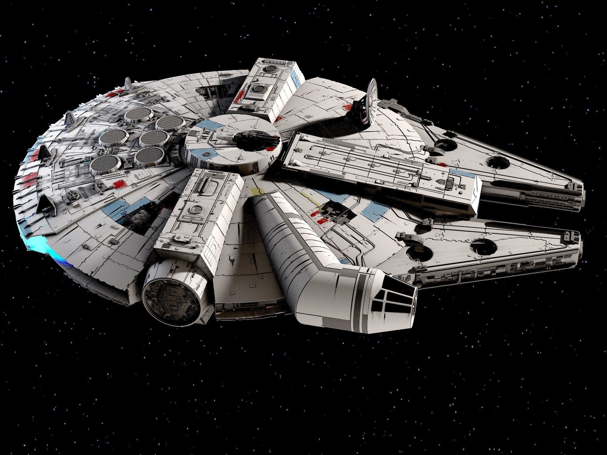 Millenium Falcon Space Ship Star Wars 3D model_1