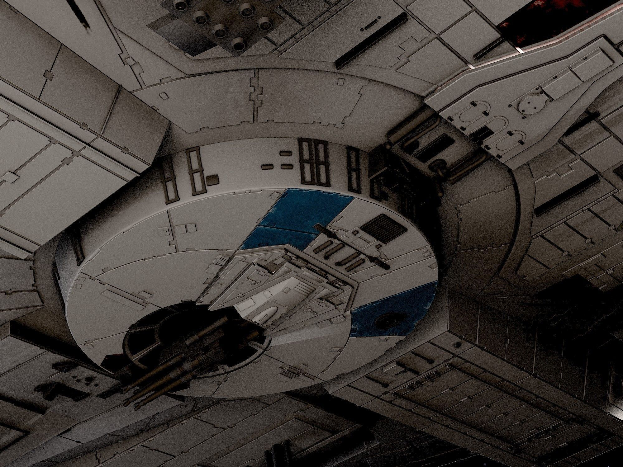 Millenium Falcon Space Ship Star Wars 3D model_11