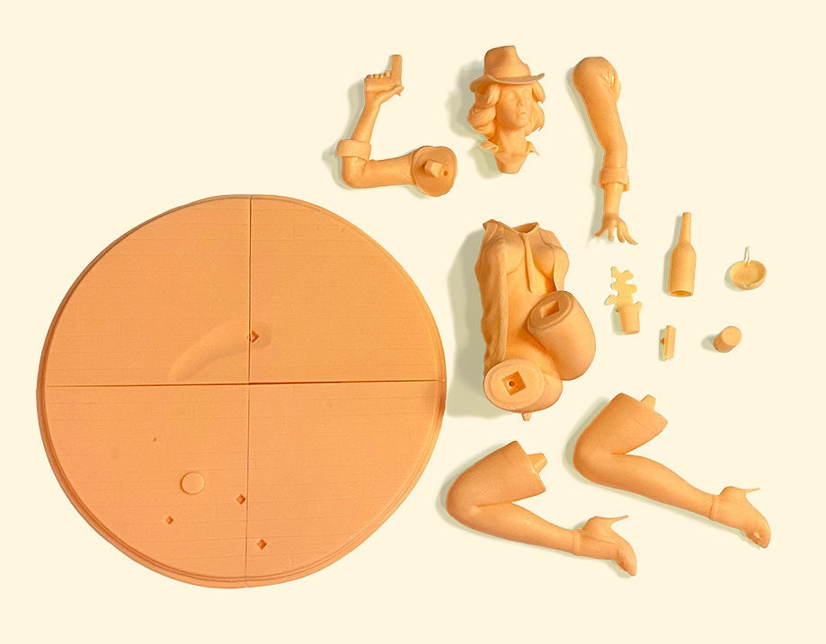 Noir sitting pose 3D print model_10