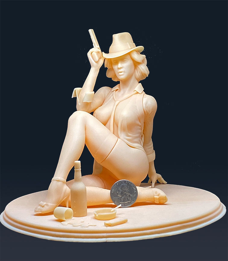 Noir sitting pose 3D print model_9