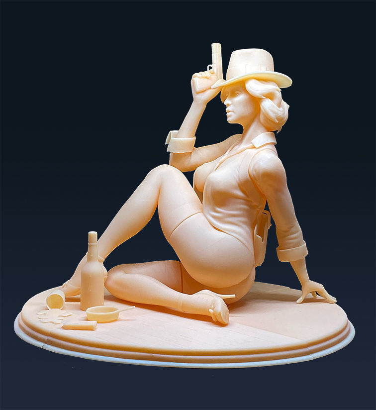 Noir sitting pose 3D print model_6