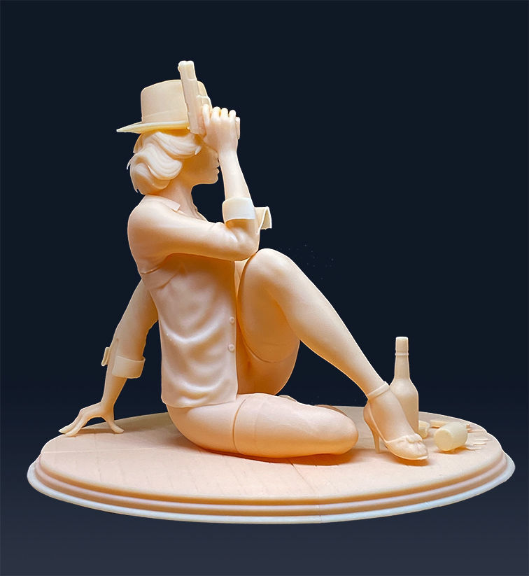 Noir sitting pose 3D print model_7