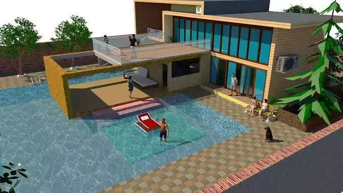 Party Farm House 3D SketchUp model