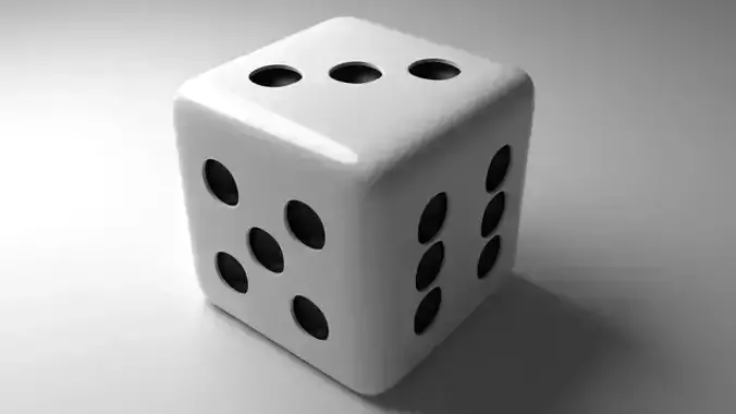 White Dice Low-poly  3D model