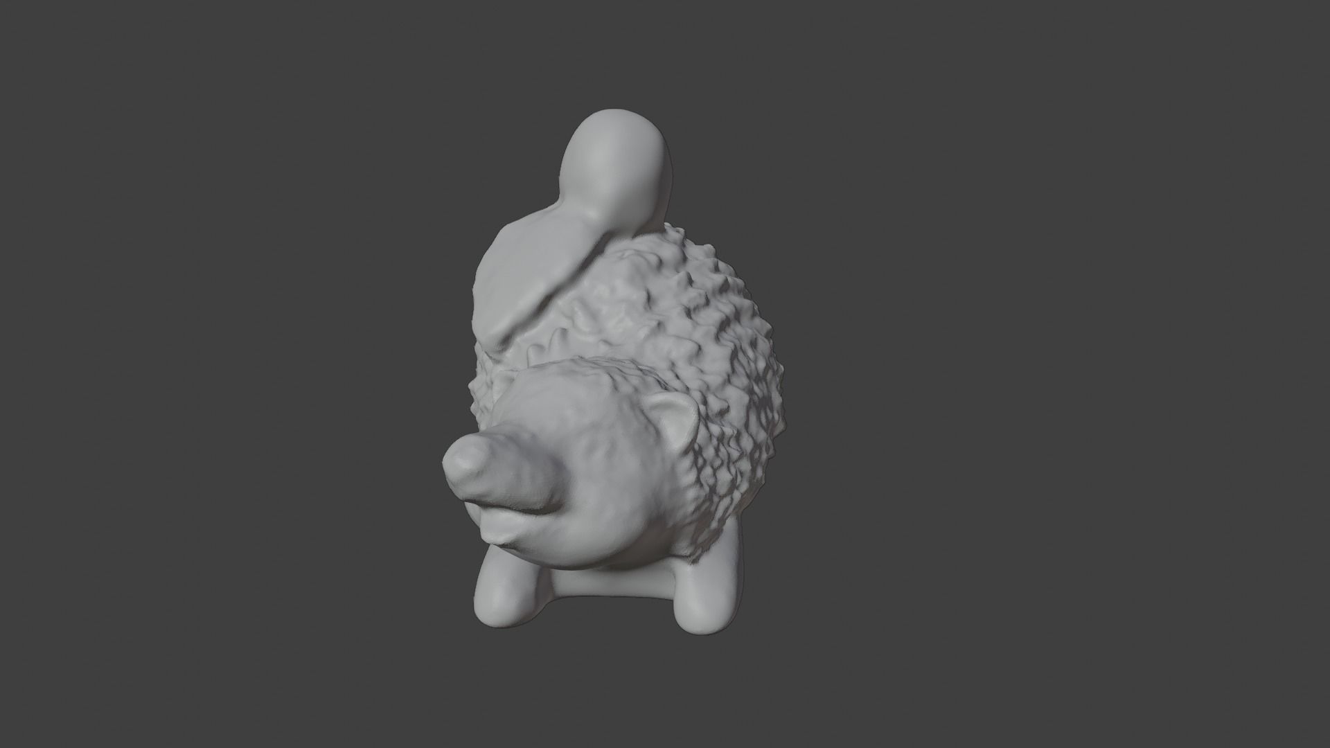 Garden Hedgehog statue 3D print model_10