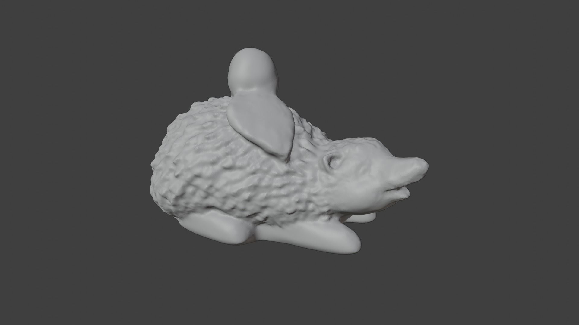 Garden Hedgehog statue 3D print model_2