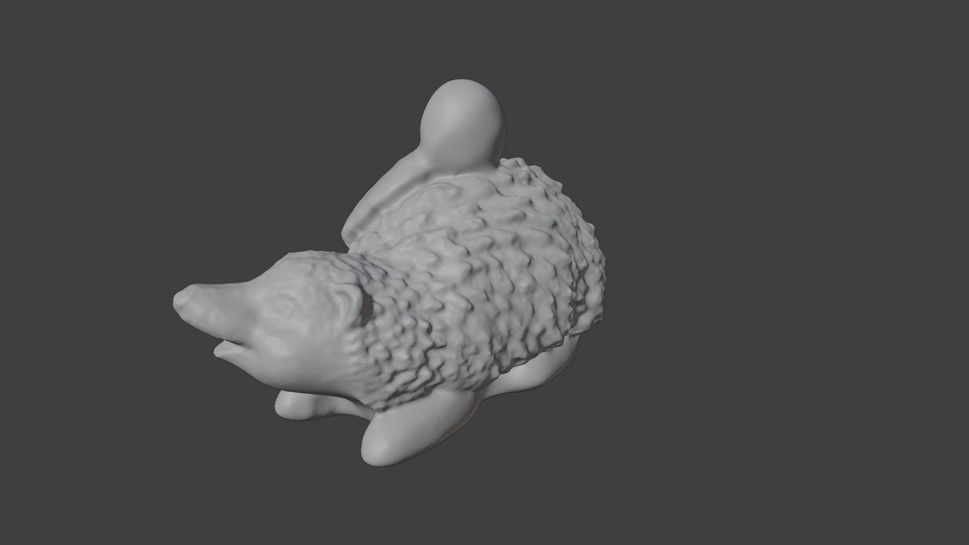 Garden Hedgehog statue 3D print model_9
