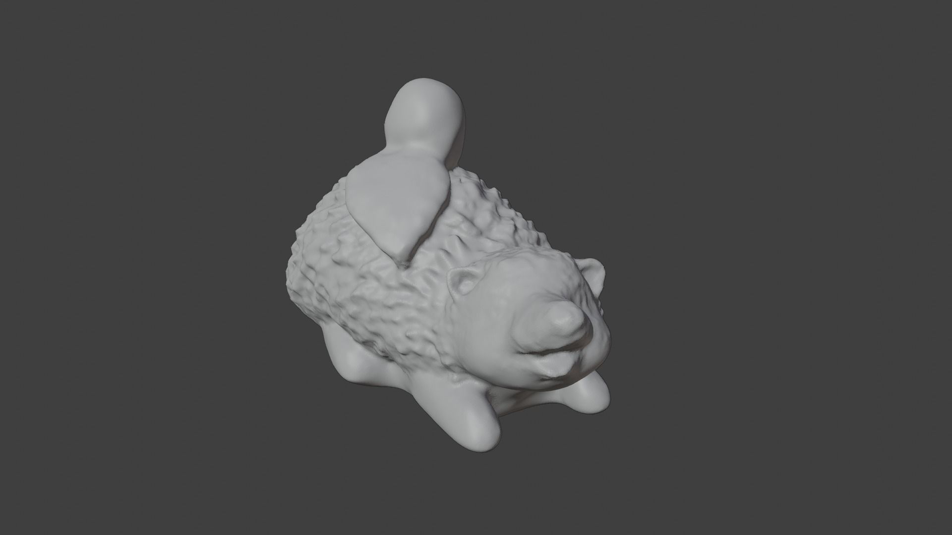 Garden Hedgehog statue 3D print model_11