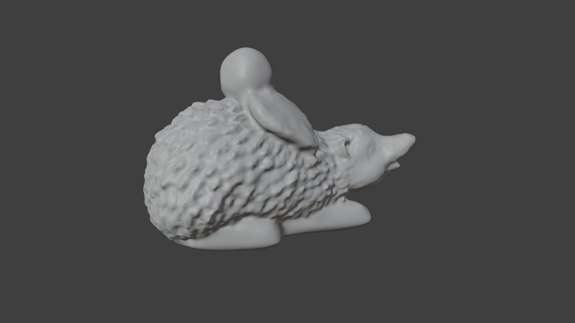Garden Hedgehog statue 3D print model_3