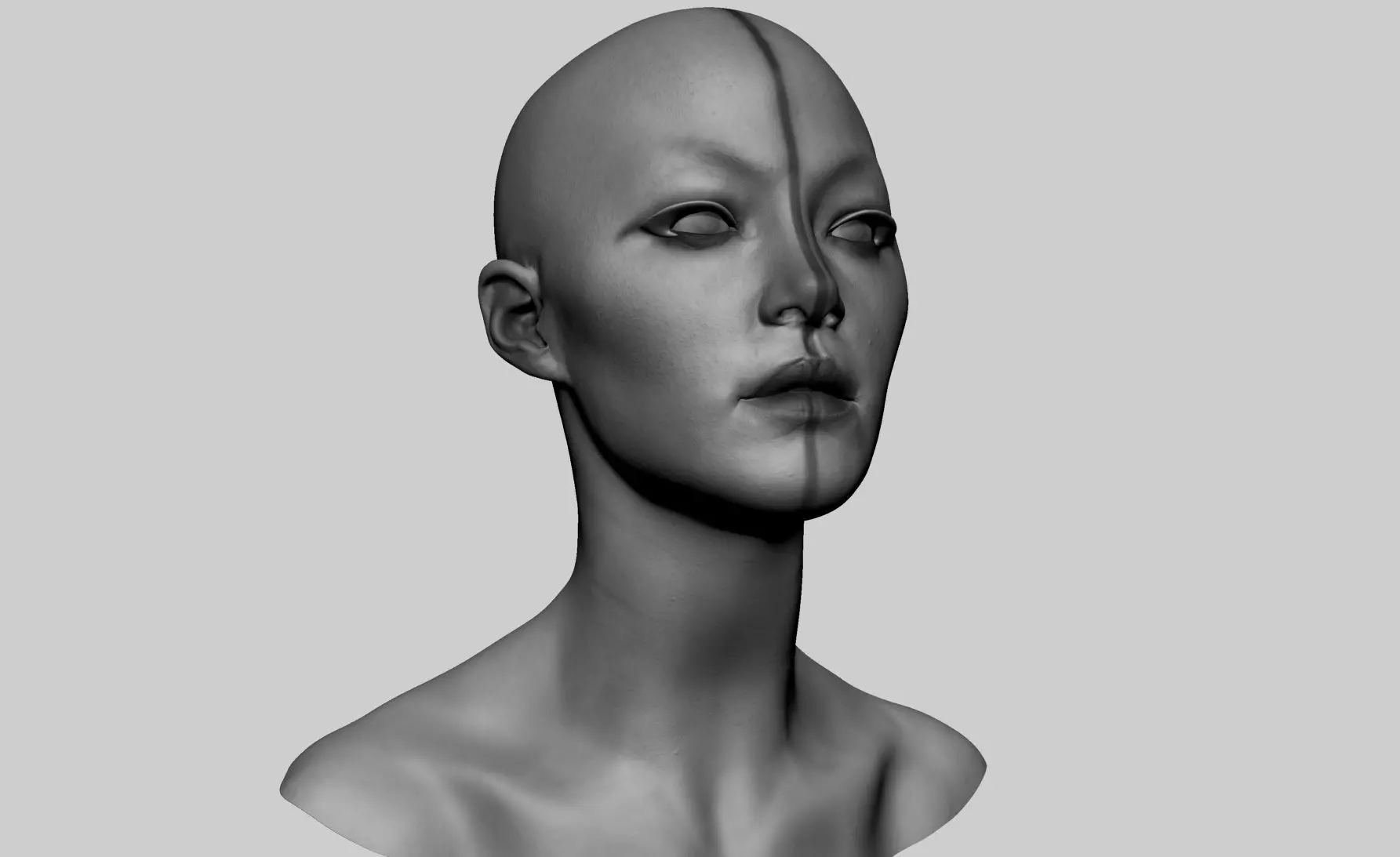 Female Head v7 3D model_0