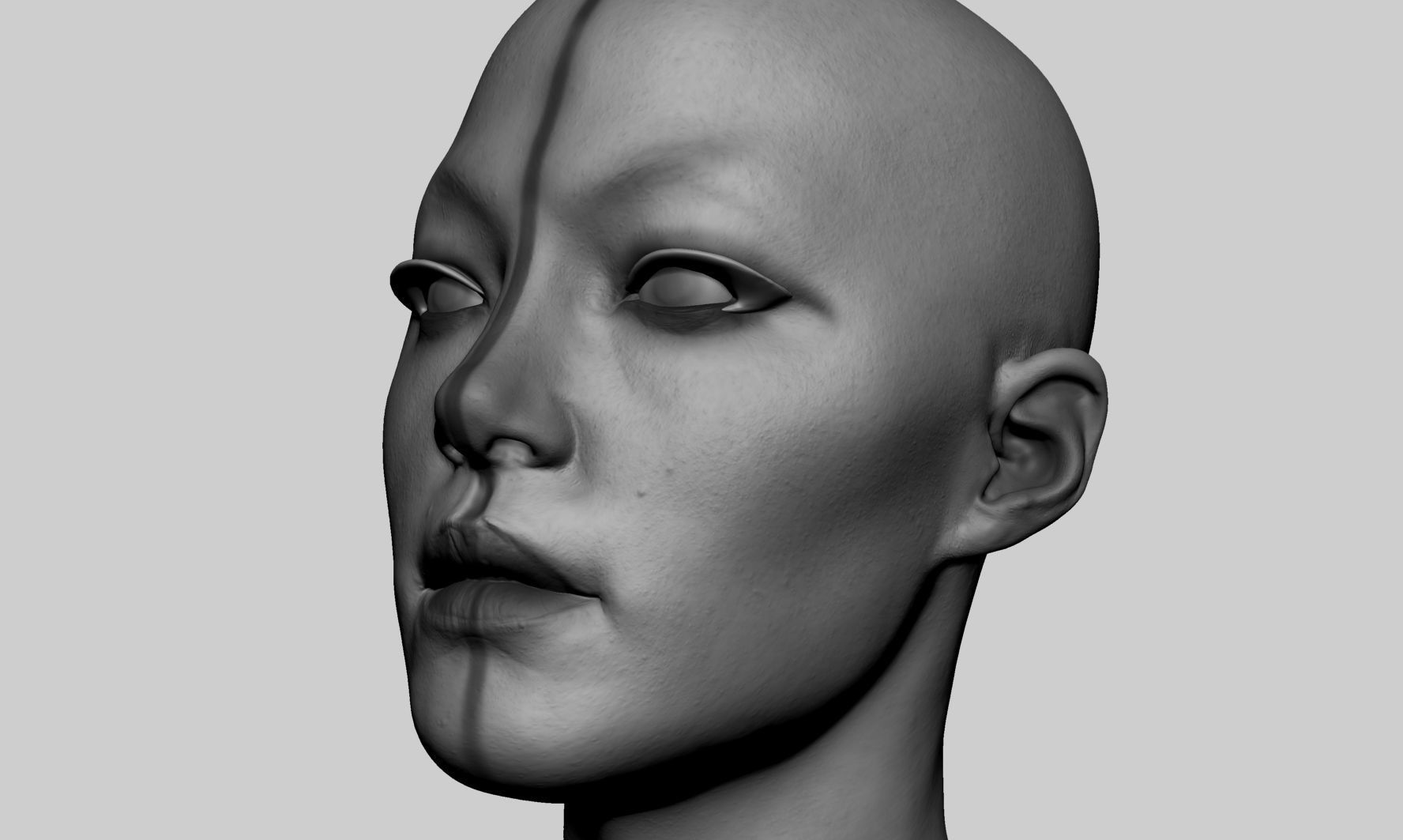 Female Head v7 3D model_7