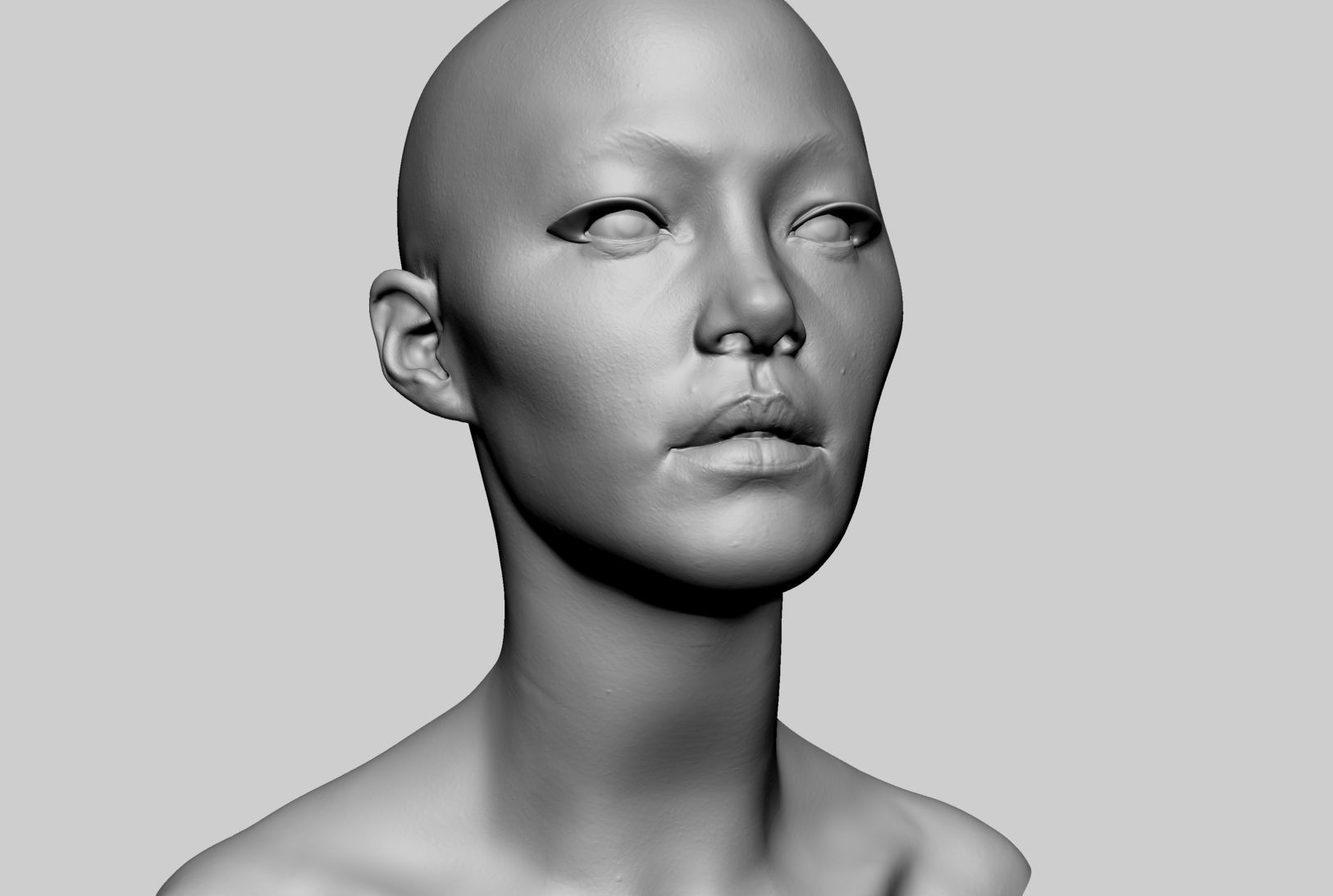 Female Head v7 3D model_10