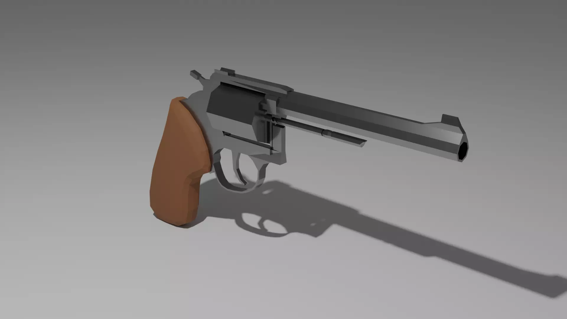 Taurus 65 black revolver Low-poly 3D model_0