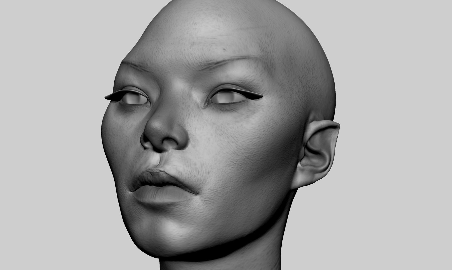 Female Head v8 3D model_7