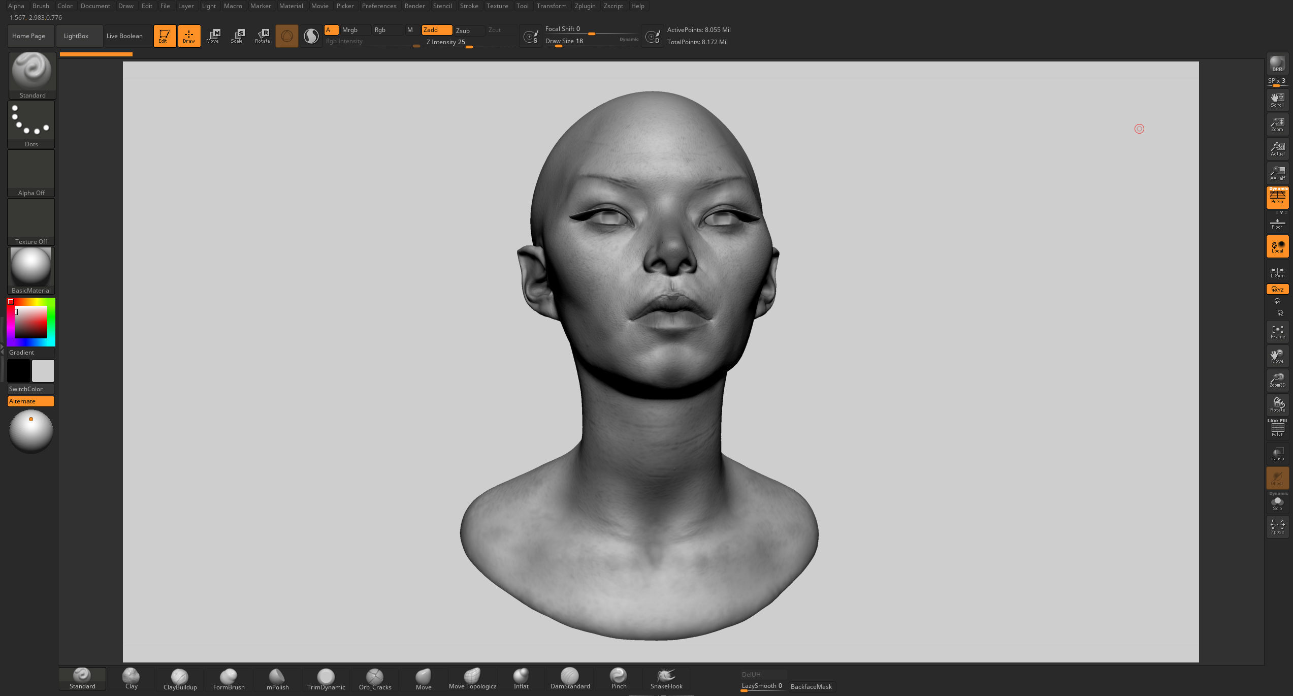 Female Head v8 3D model_12