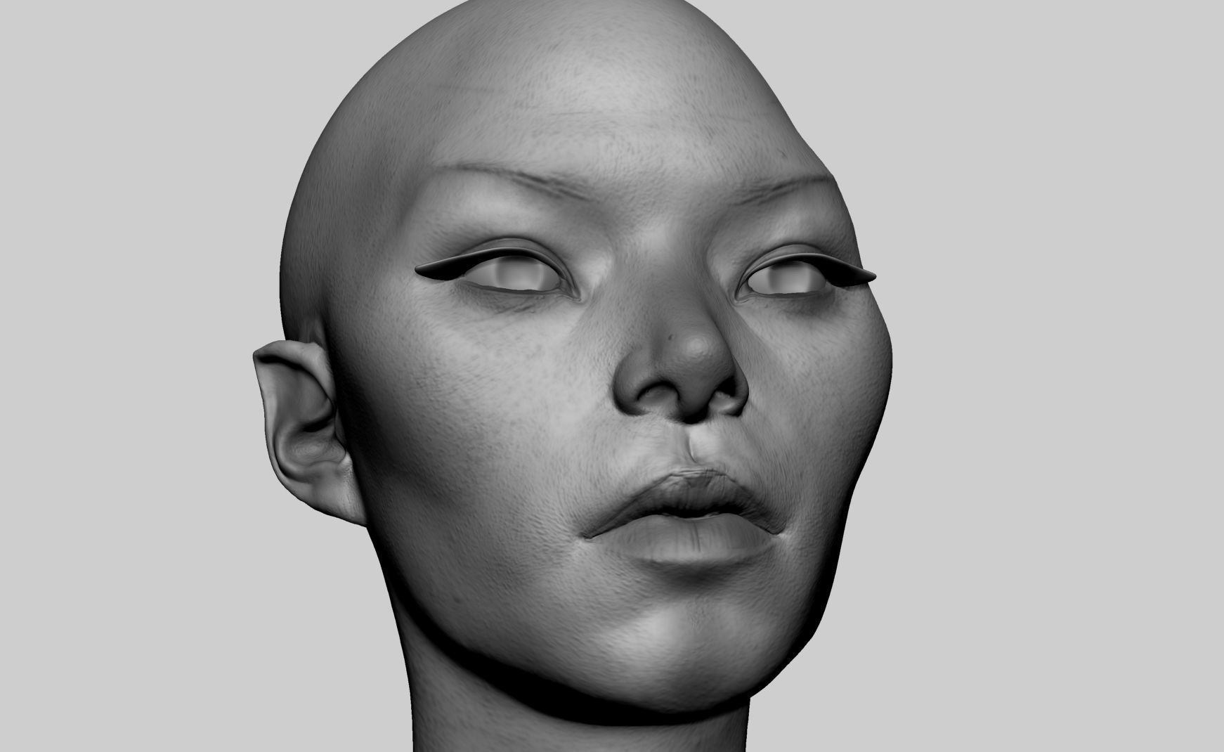 Female Head v8 3D model_6
