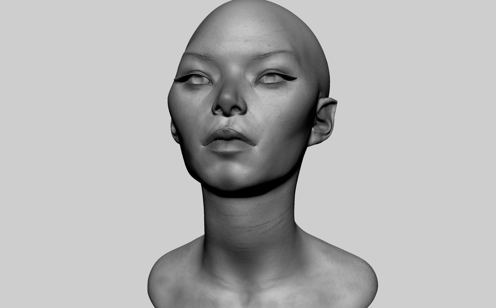 Female Head v8 3D model_5