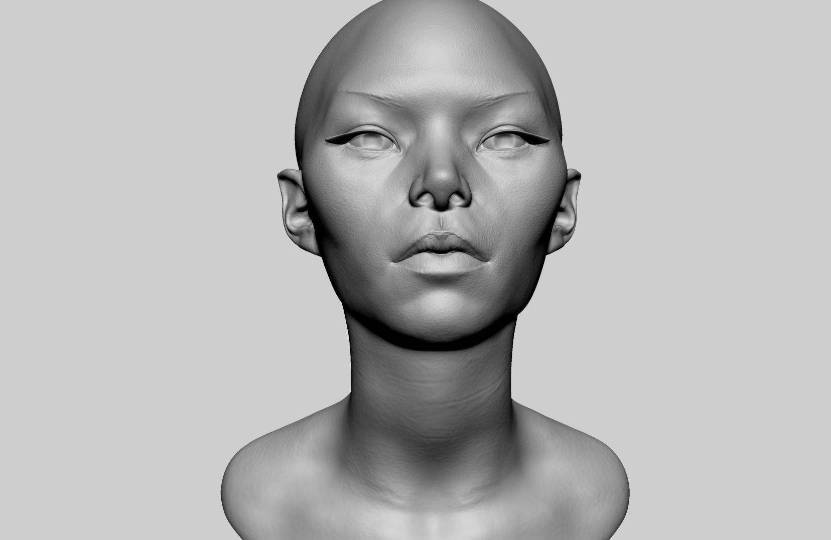 Female Head v8 3D model_10