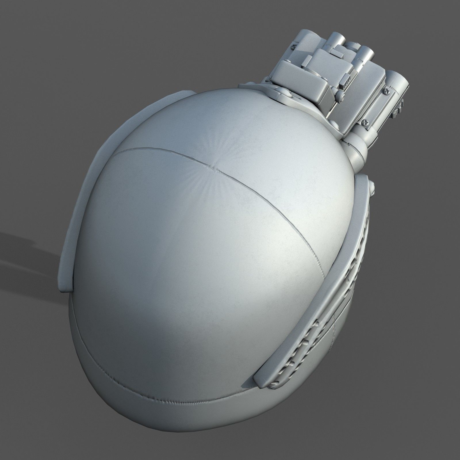 Helmet scifi fantasy futuristic technology fantasy  Low-poly 3D model_5