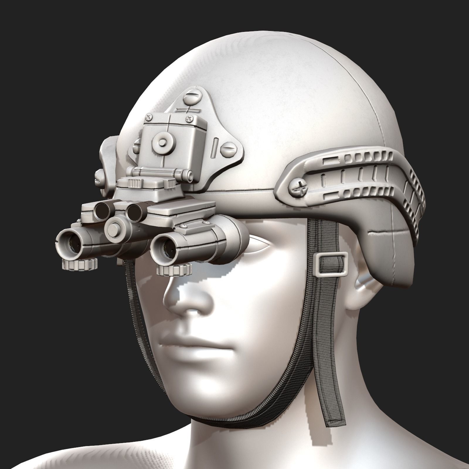 Helmet scifi fantasy futuristic technology fantasy  Low-poly 3D model_3