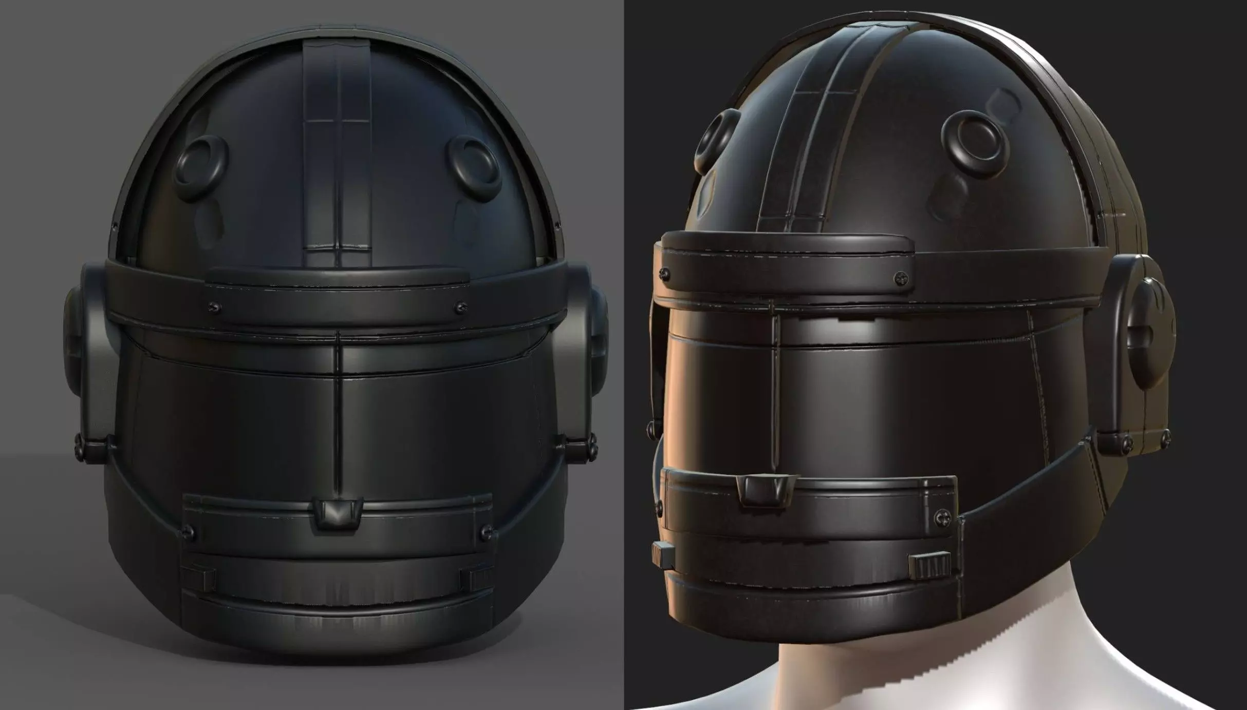 Helmet military combat soldier armor  Low-poly 3D model_0