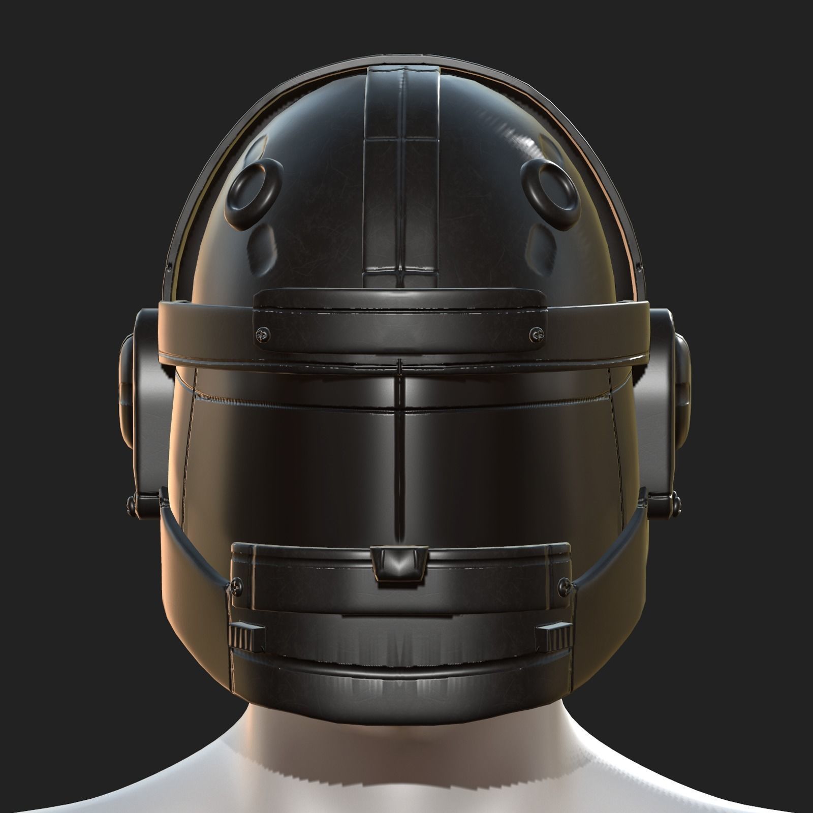 Helmet military combat soldier armor  Low-poly 3D model_1
