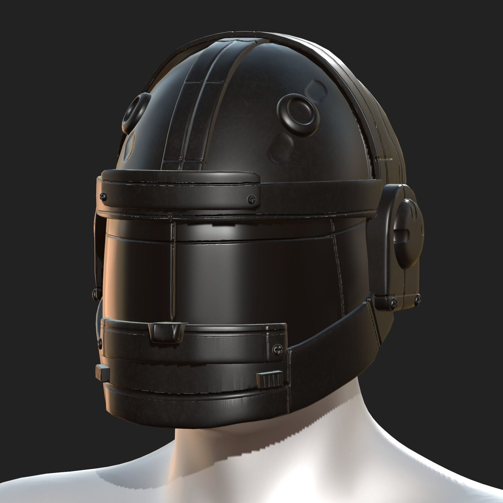 Helmet military combat soldier armor  Low-poly 3D model_5