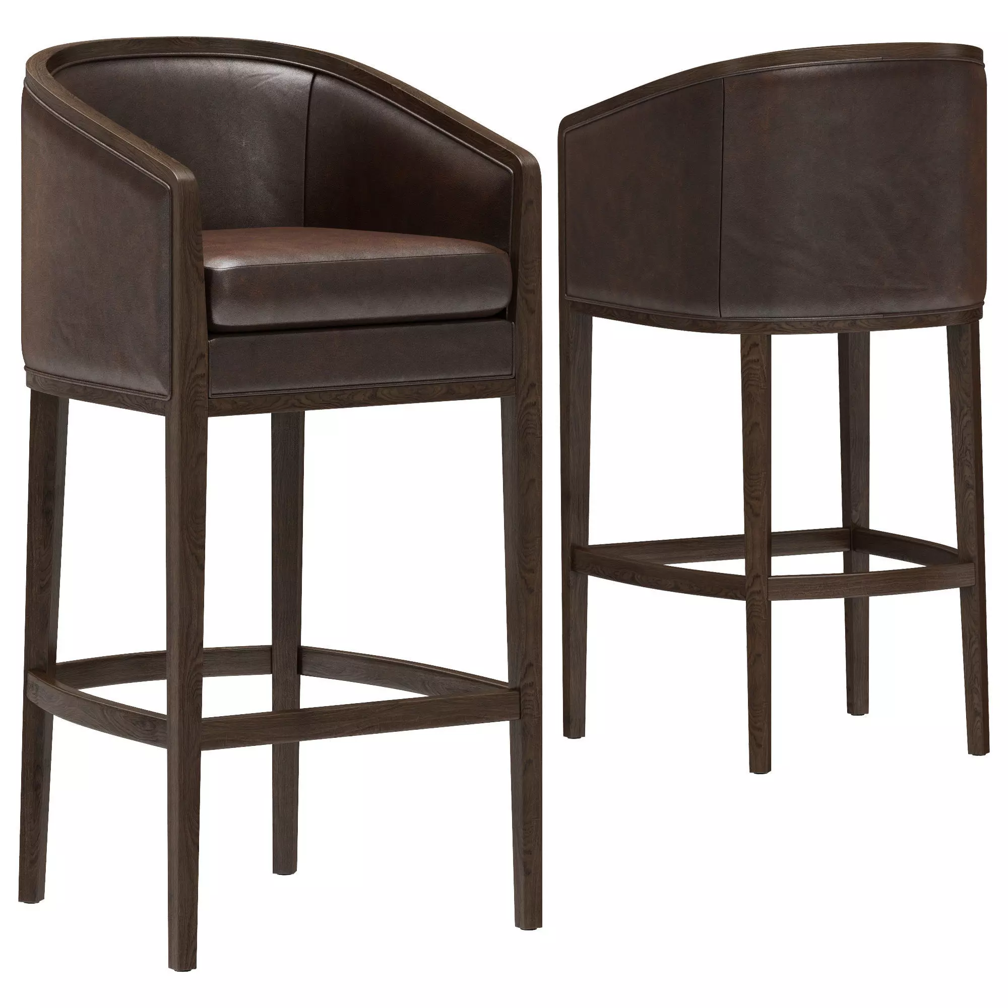 Restoration Hardware Dixon Leather Stool 3D model