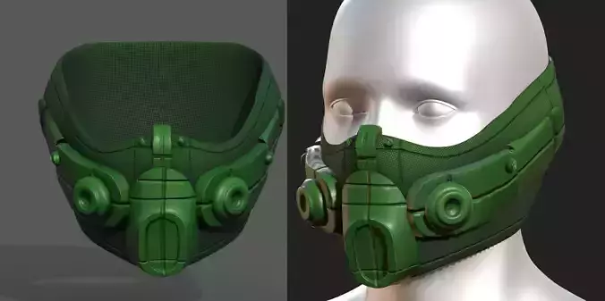 Gas mask respirator scifi futuristic 