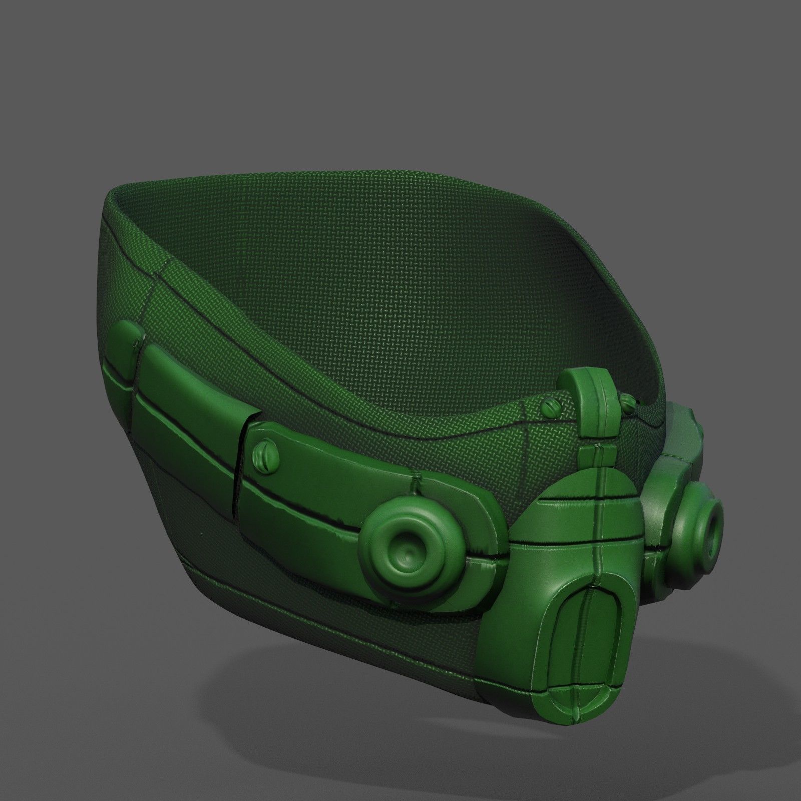 Gas mask respirator scifi futuristic  Low-poly 3D model_4