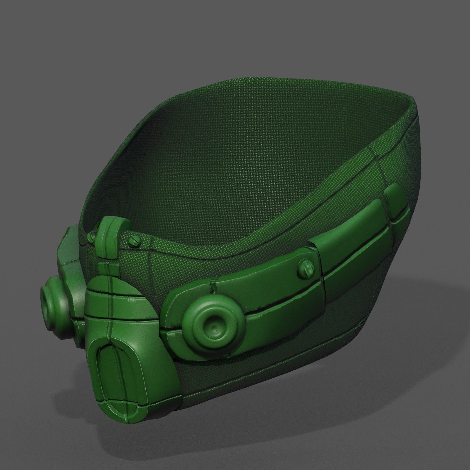 Gas mask respirator scifi futuristic  Low-poly 3D model_6