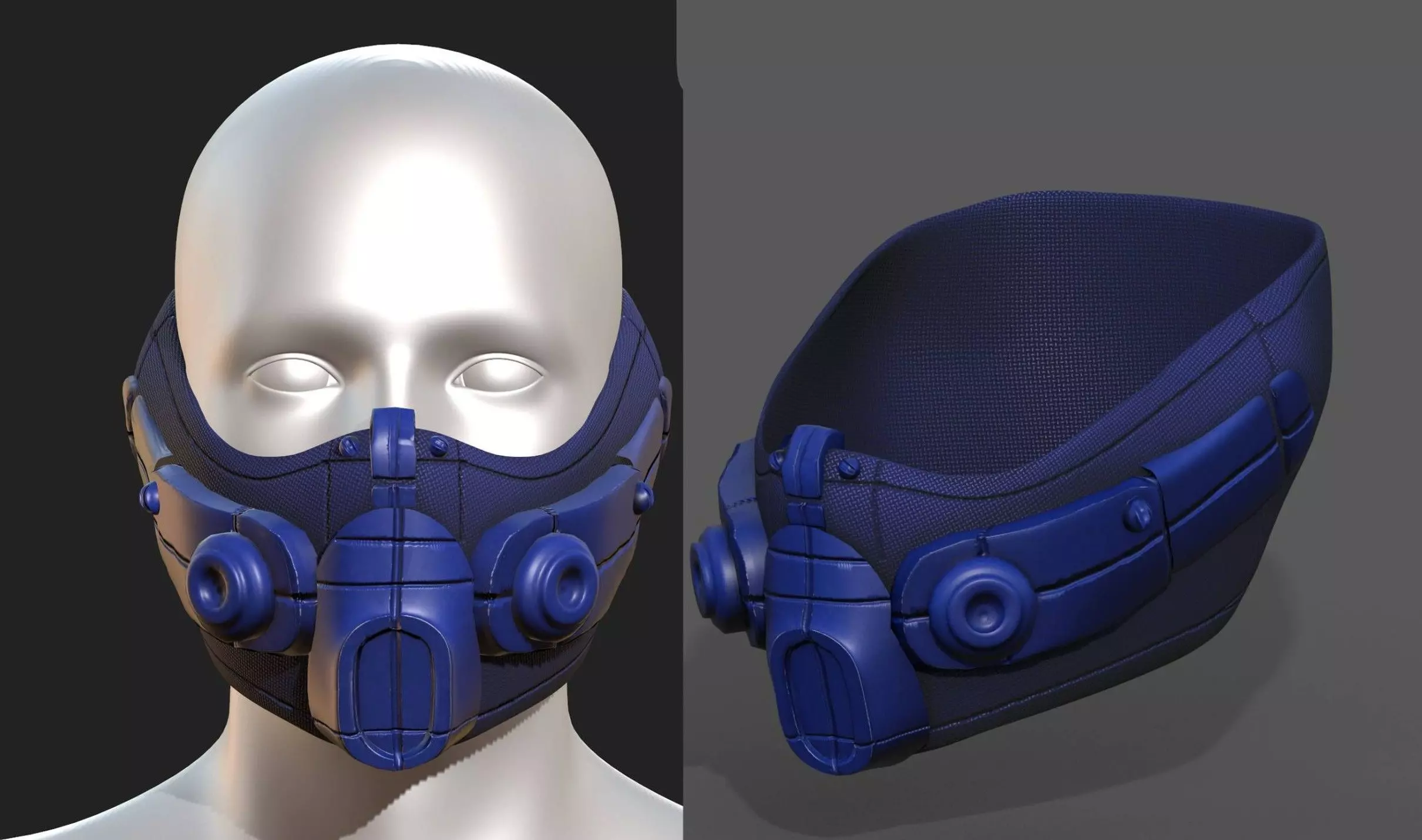 Gas mask respirator scifi futuristic 3d model Low-poly 3D model