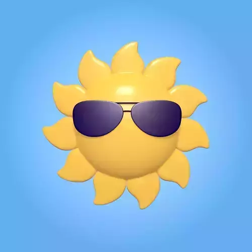 Cartoon Sun Low-poly 3D model
