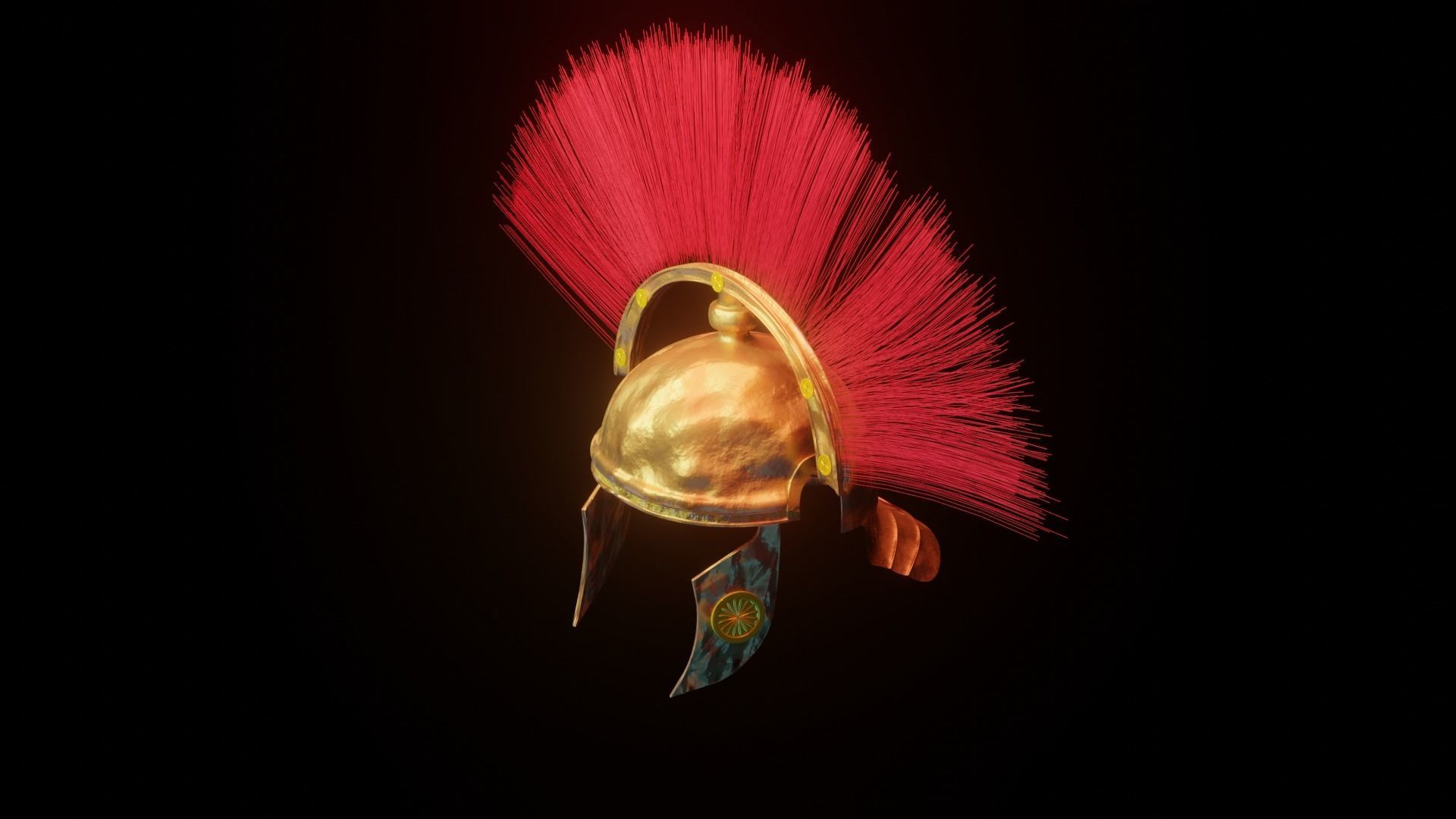 Roman Republic era Centurion helmet Low-poly 3D model_1