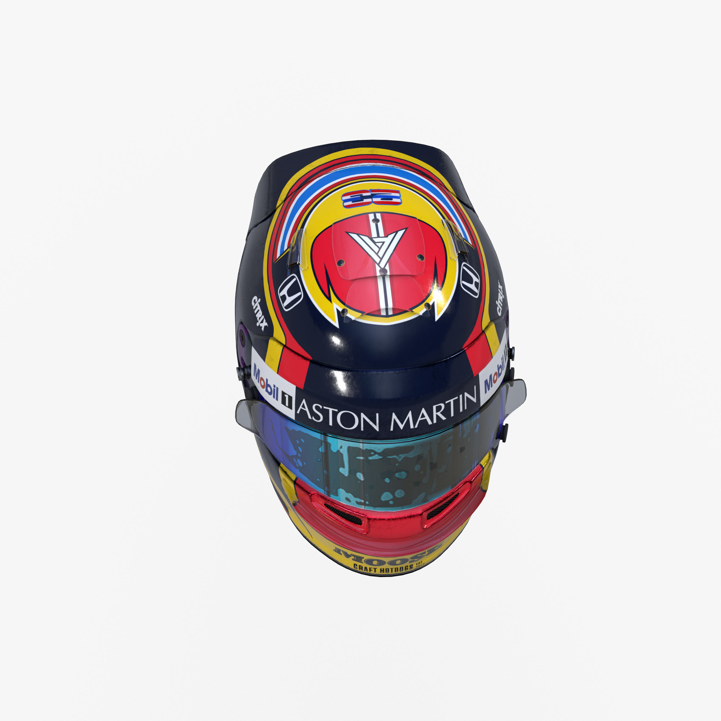 Albon helmet 2020 Low-poly 3D model_3