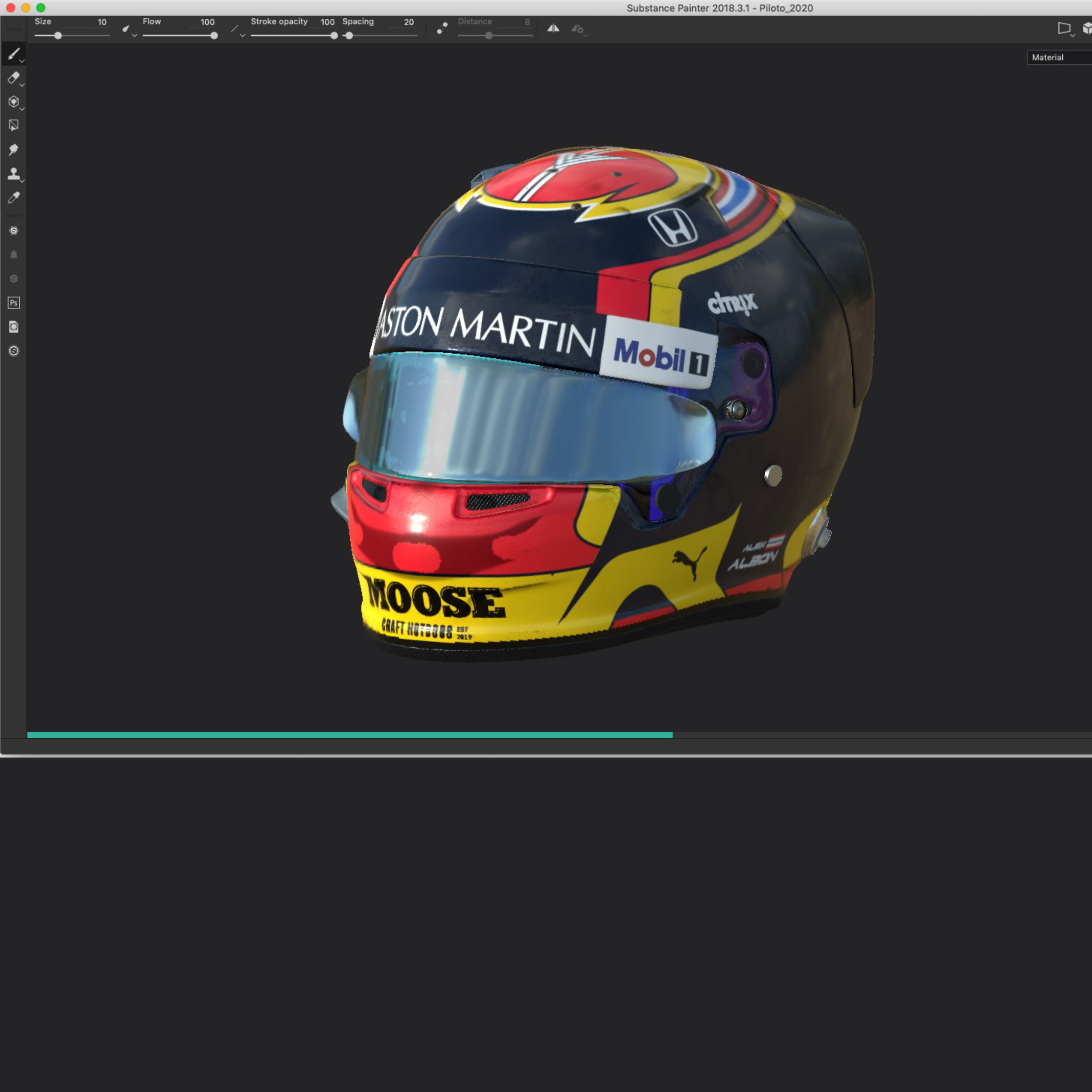 Albon helmet 2020 Low-poly 3D model_14