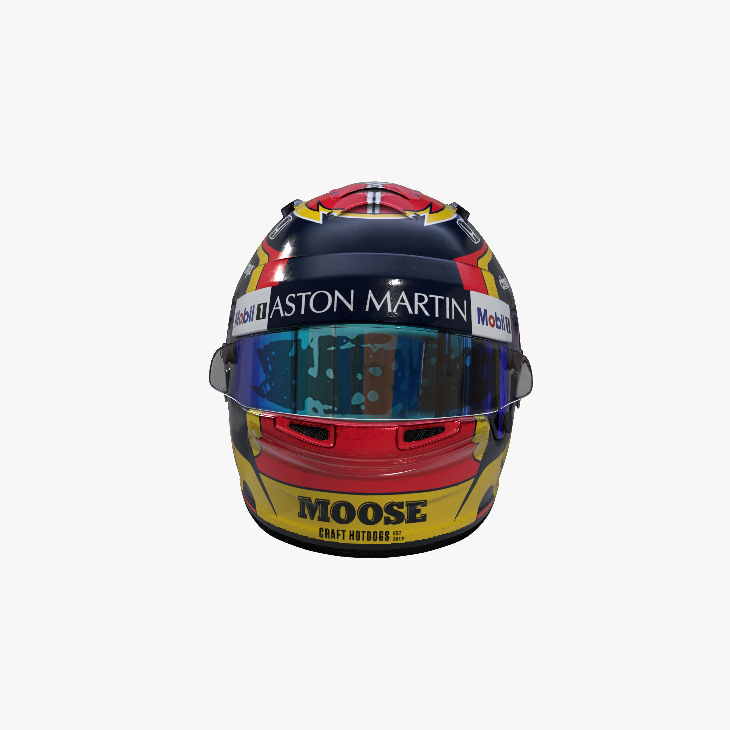 Albon helmet 2020 Low-poly 3D model_1