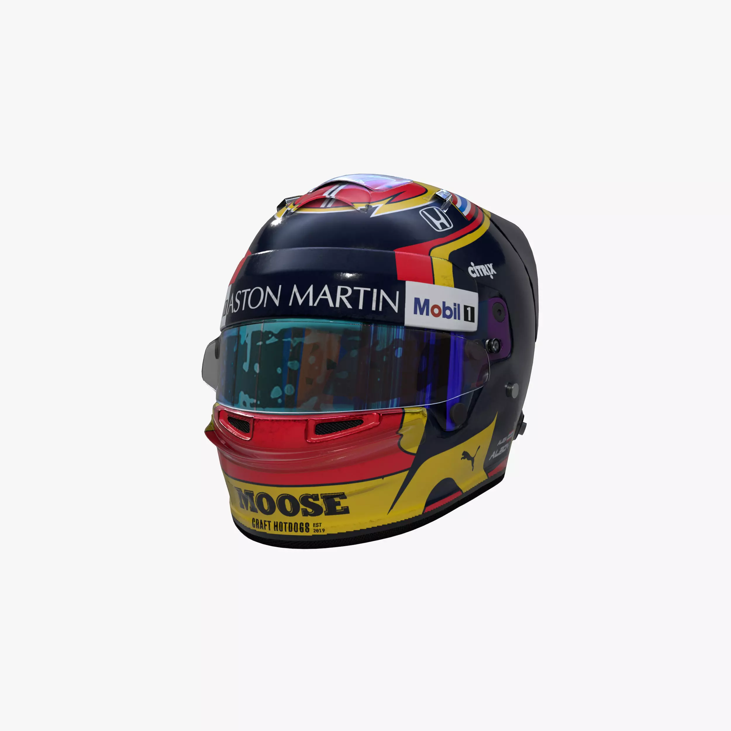 Albon helmet 2020 Low-poly 3D model_0