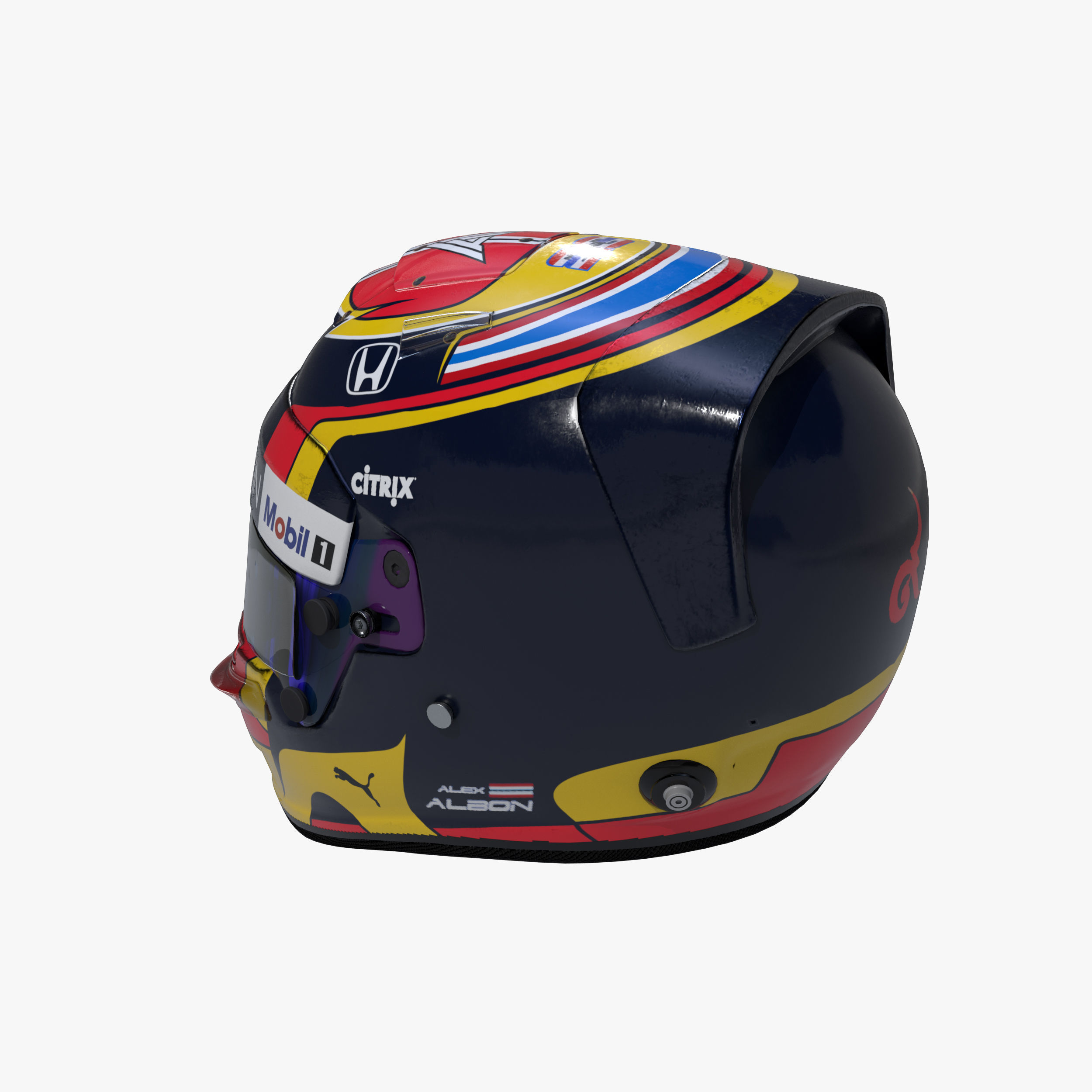 Albon helmet 2020 Low-poly 3D model_6