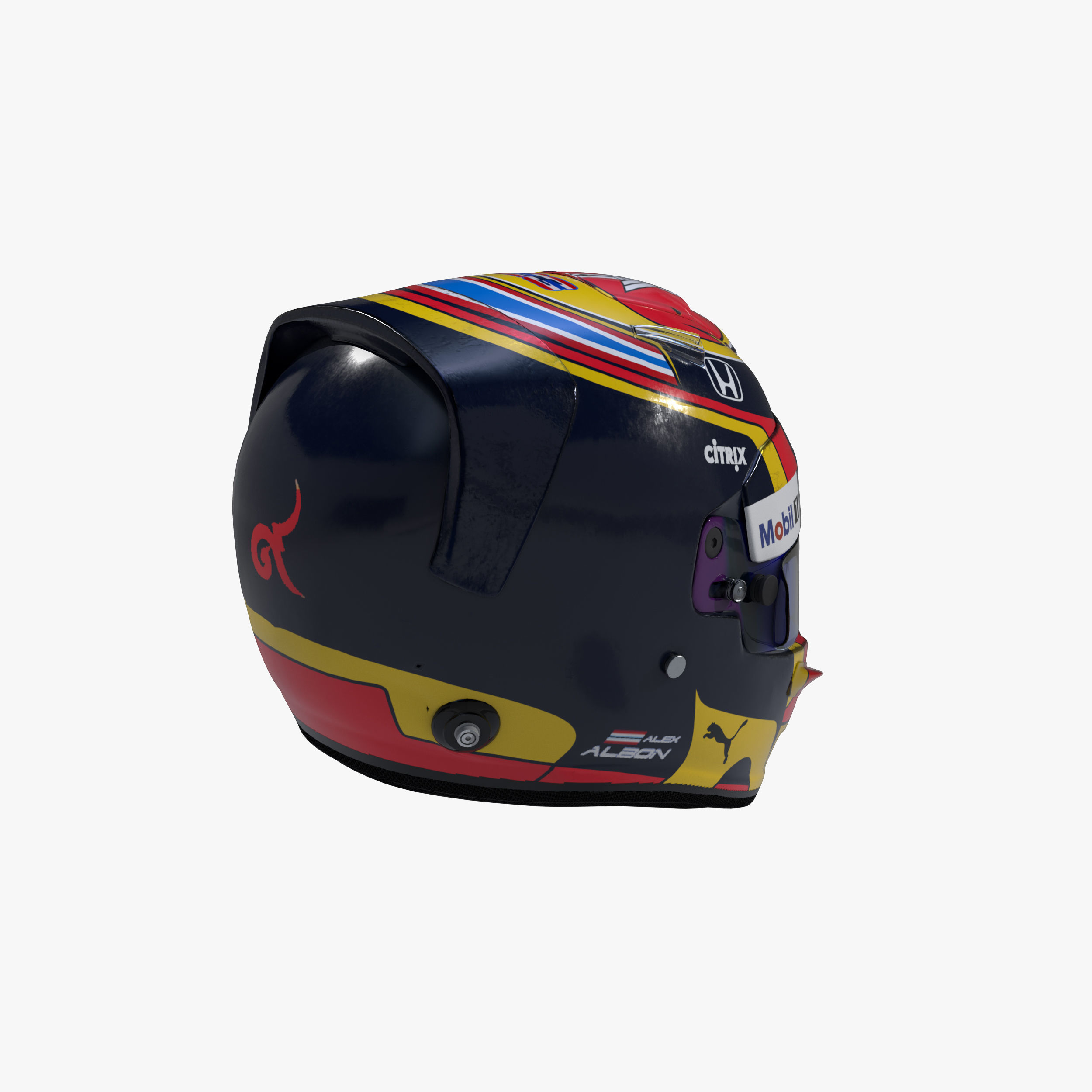 Albon helmet 2020 Low-poly 3D model_4