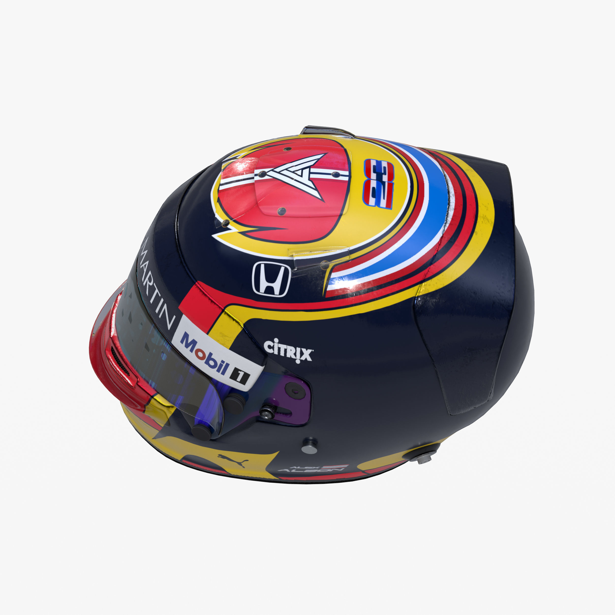 Albon helmet 2020 Low-poly 3D model_8