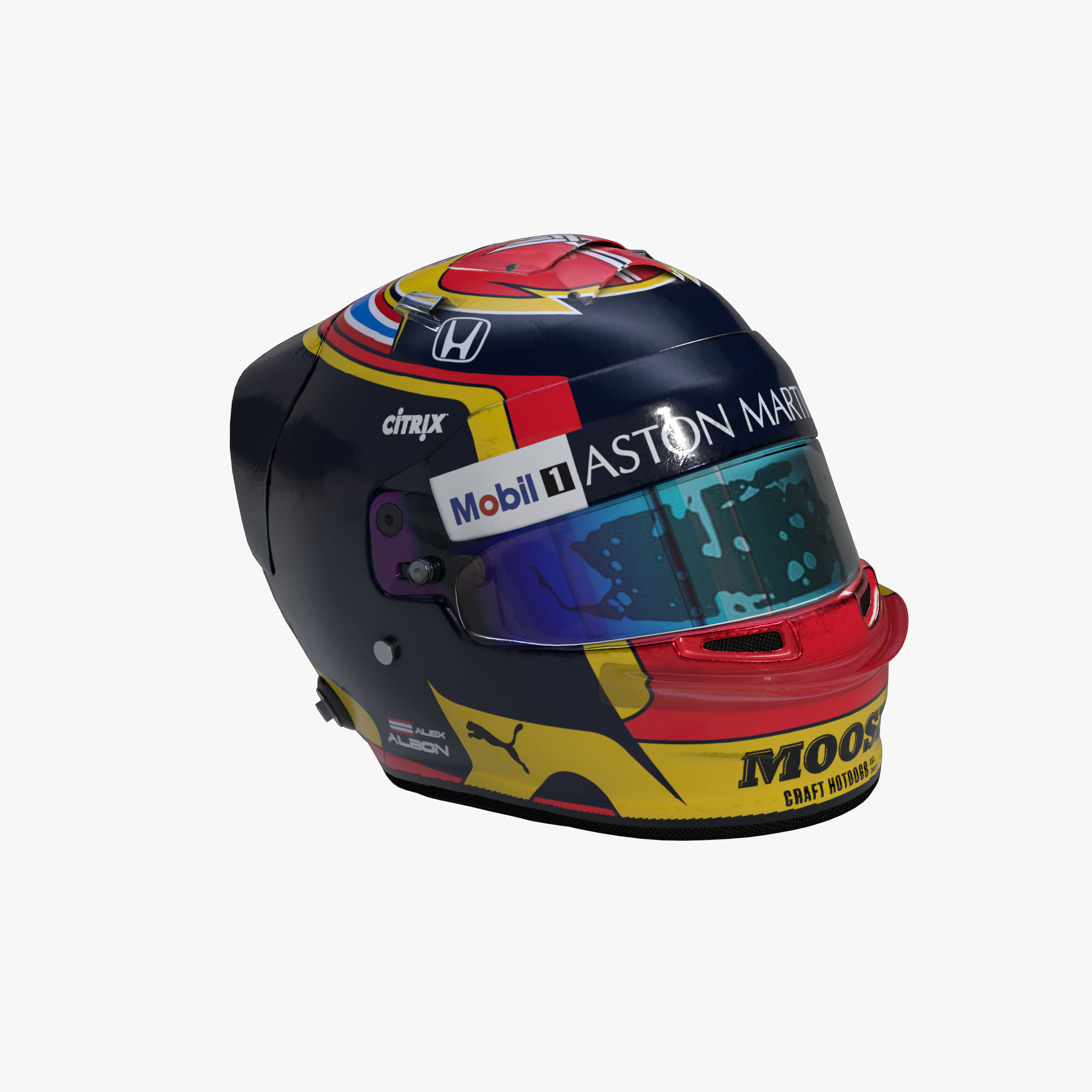 Albon helmet 2020 Low-poly 3D model_7