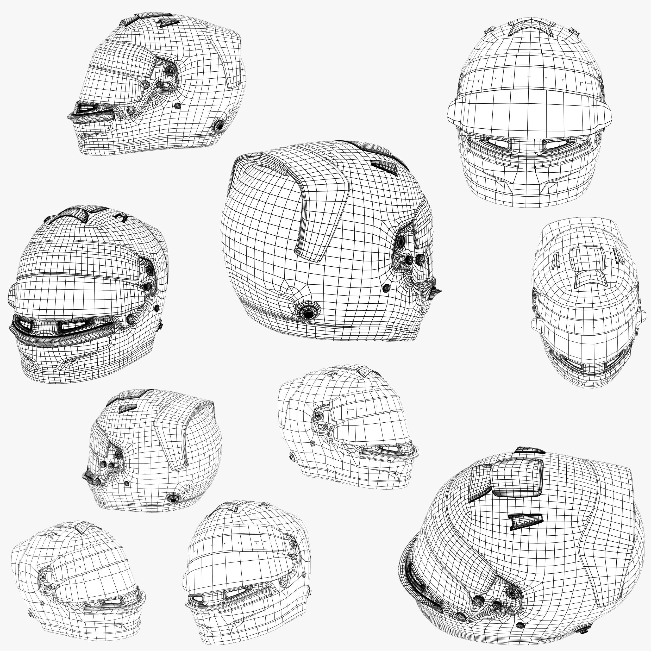 Albon helmet 2020 Low-poly 3D model_10