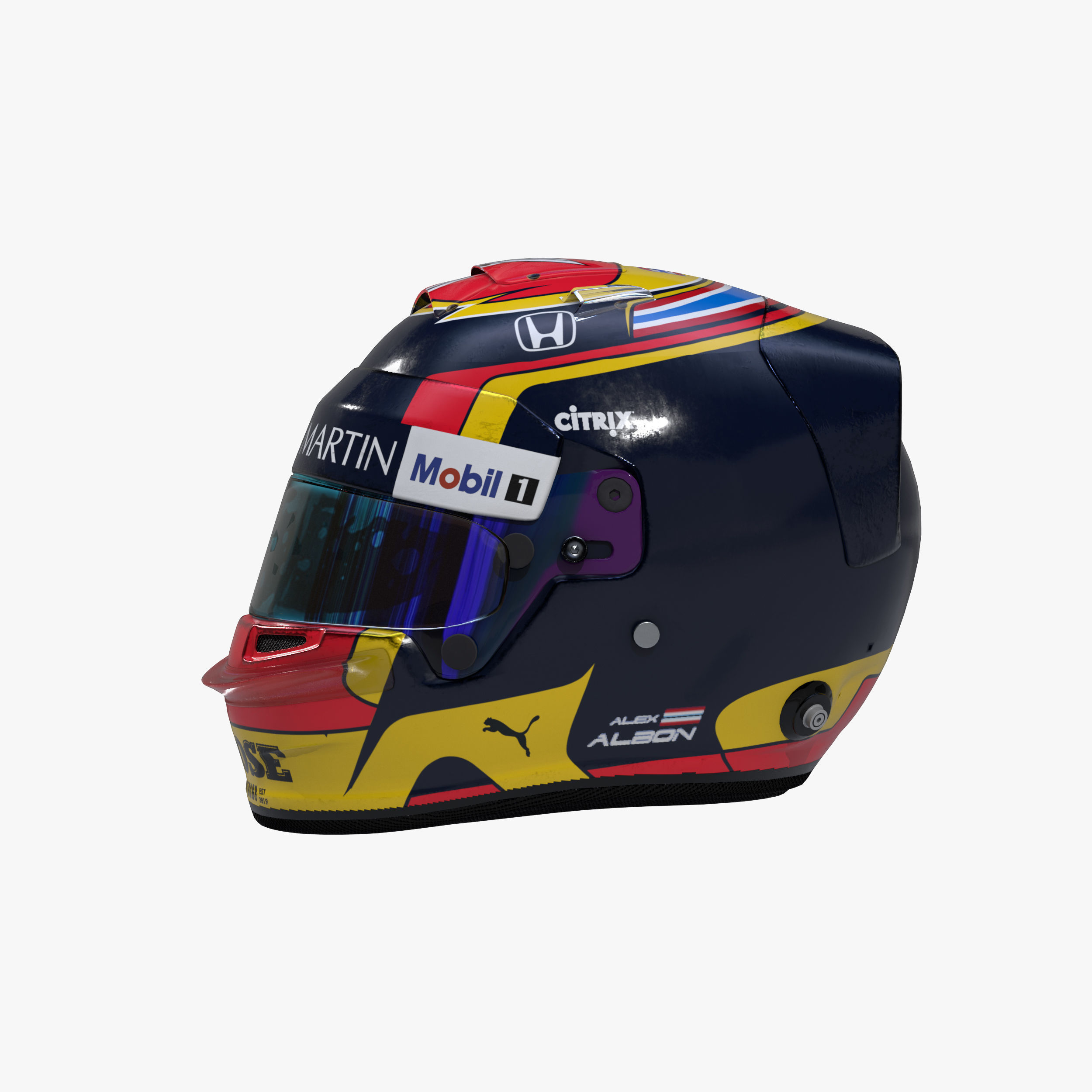 Albon helmet 2020 Low-poly 3D model_2