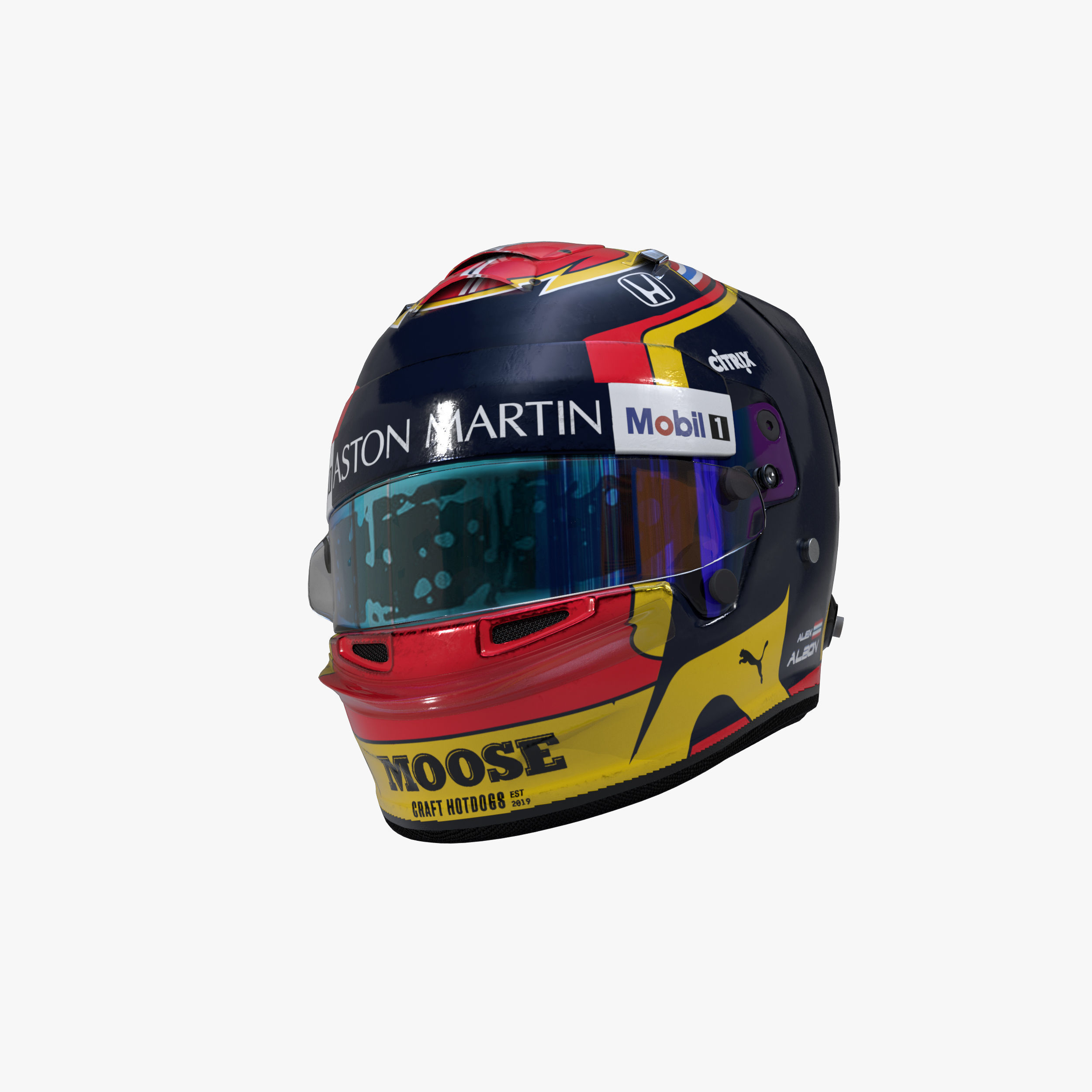 Albon helmet 2020 Low-poly 3D model_5