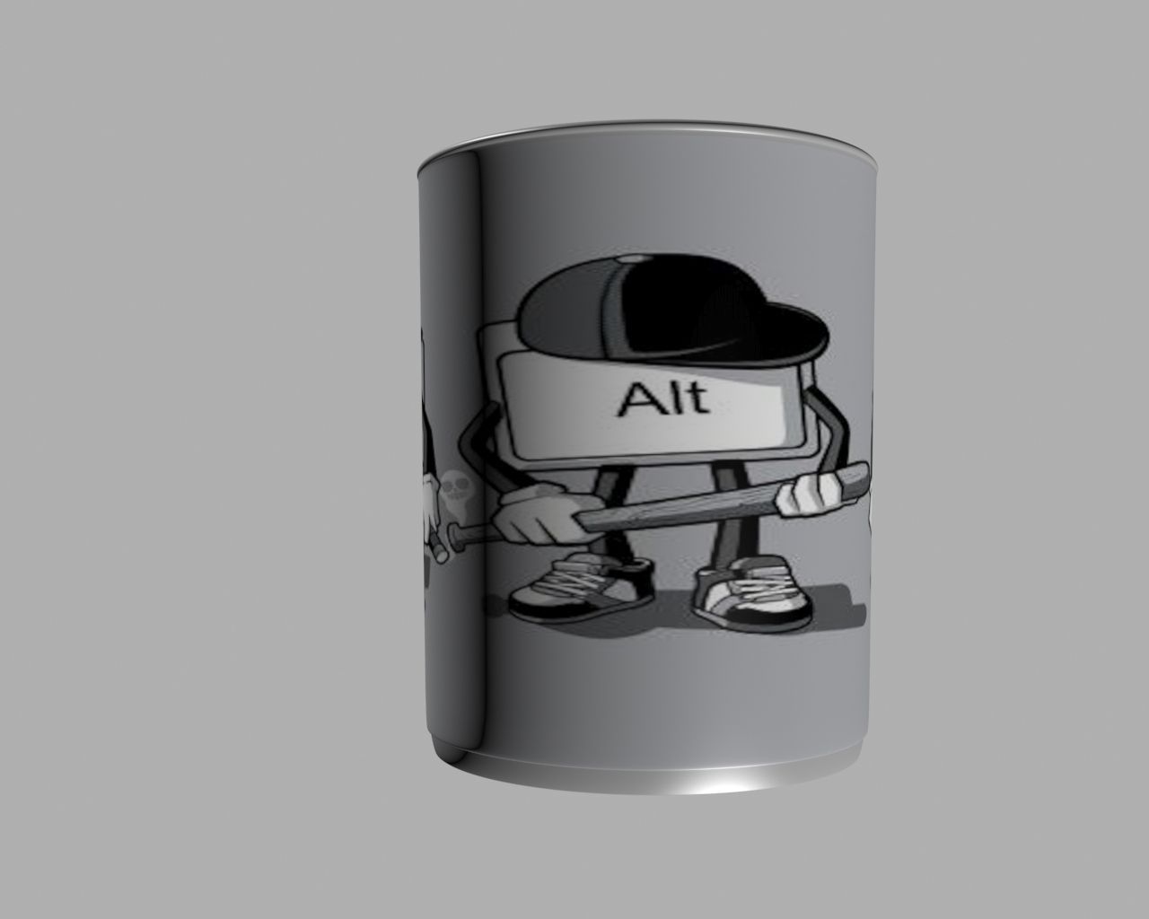 CtrlAltDel tea cup 3D print model_2
