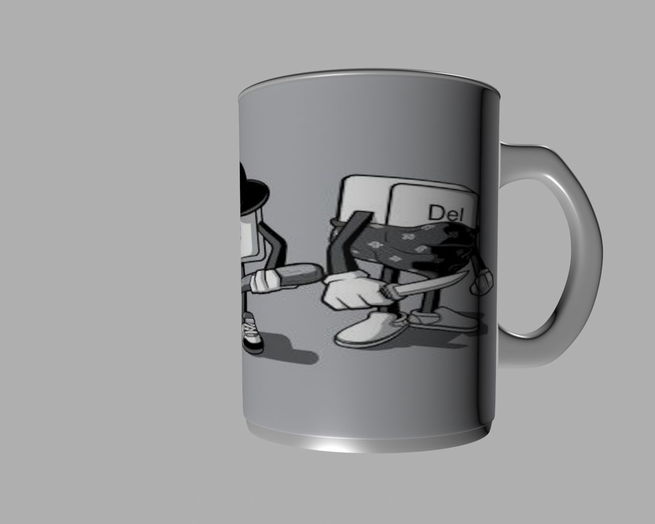 CtrlAltDel tea cup 3D print model_3
