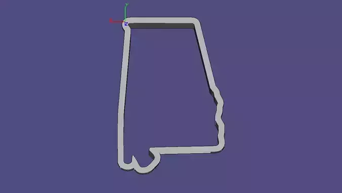 Alabama map of 3D print model