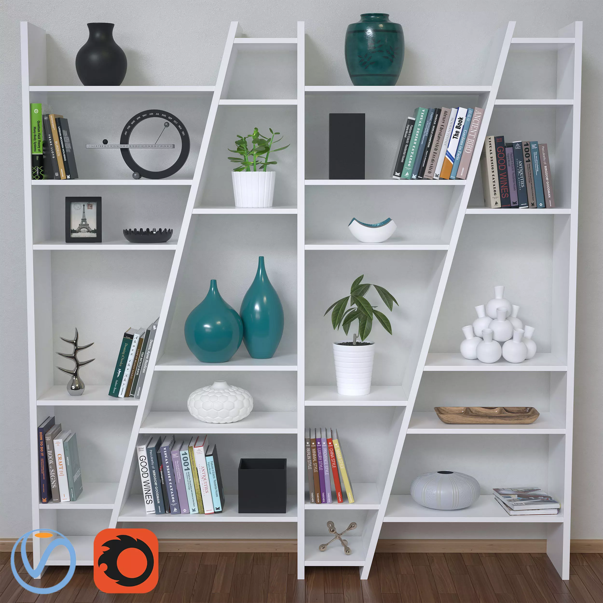 Delta Composition Shelving Unit 3D model_1